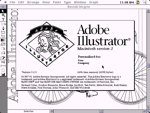 Adobe Illustrator 3.2.3 for Mac - About